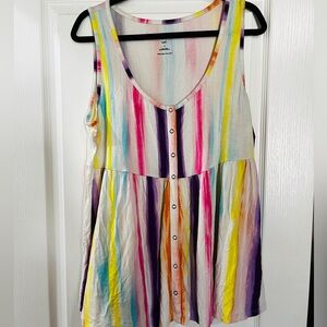 Torrid Rainbow stripped Peplum Tank Top